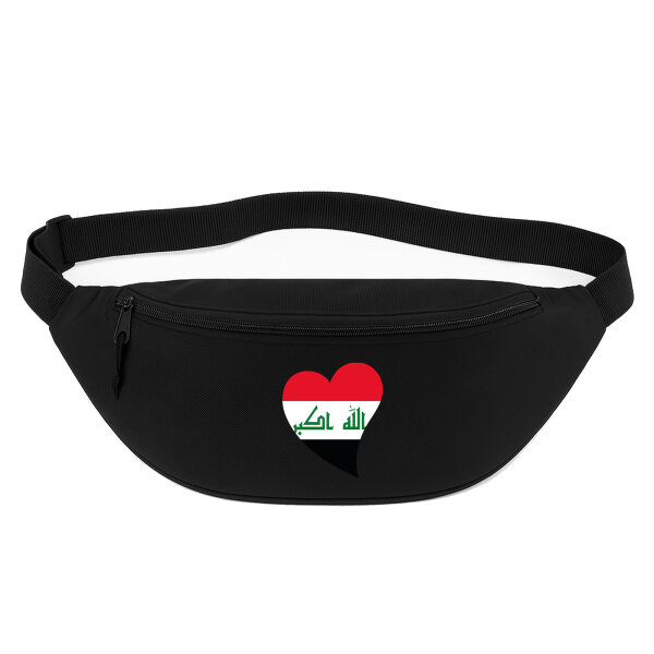 Bauchtasche Irak Flagge Herz 2,5 Liter Black