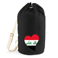 Seesack Irak Flagge Herz 20 Liter Black