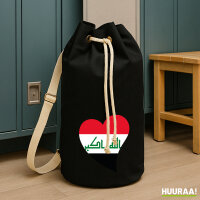 Seesack Irak Flagge Herz 20 Liter Black