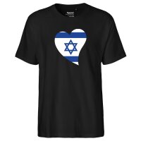 Herren T-Shirt Israel Flagge Herz