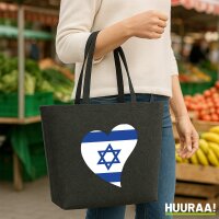 Filzshopper Israel Flagge Herz, 22 Liter