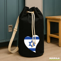 Seesack Israel Flagge Herz 20 Liter Black