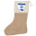 Weihnachtsstrumpf Israel Flagge Herz Beige Jute