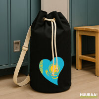 Seesack Kasachstan Flagge Herz 20 Liter Black