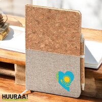 Notizbuch A5 Kasachstan Flagge Herz 80 Blatt inkl....