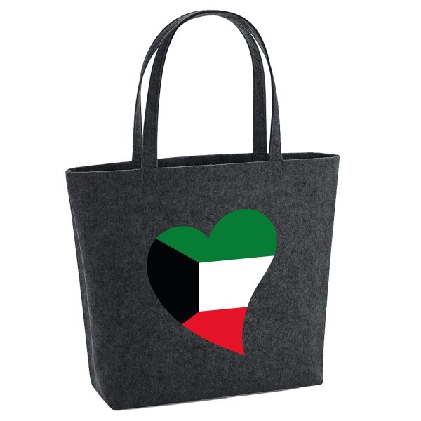 Filzshopper Kuwait Flagge Herz, 22 Liter