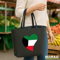 Filzshopper Kuwait Flagge Herz, 22 Liter