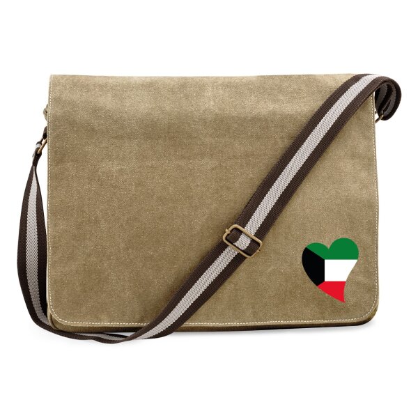 Umhängetasche Kuwait Flagge Herz 14 Liter