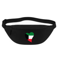Bauchtasche Kuwait Flagge Herz 2,5 Liter Black