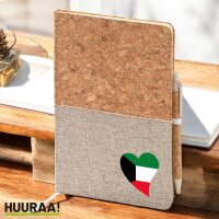 Notizbuch A5 Kuwait Flagge Herz 80 Blatt inkl....