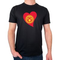 Herren T-Shirt Kirgisistan Flagge Herz
