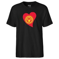 Herren T-Shirt Kirgisistan Flagge Herz