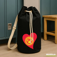 Seesack Kirgisistan Flagge Herz 20 Liter Black