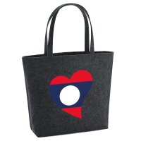 Filzshopper Laos Flagge Herz, 22 Liter
