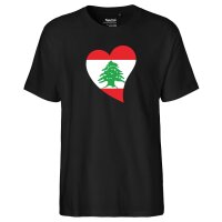 Herren T-Shirt Libanon Flagge Herz