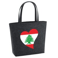 Filzshopper Libanon Flagge Herz, 22 Liter
