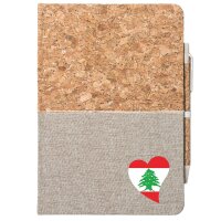 Notizbuch A5 Libanon Flagge Herz 80 Blatt inkl....