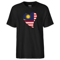 Herren T-Shirt Malaysia Flagge Herz