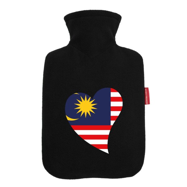 Wärmflasche Malaysia Flagge Herz