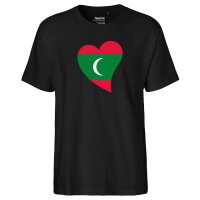 Herren T-Shirt Malediven Flagge Herz