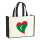 Jutetasche Malediven Flagge Herz 21 Liter Black