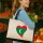 Jutetasche Malediven Flagge Herz 21 Liter Black