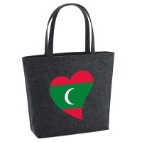 Filzshopper Malediven Flagge Herz, 22 Liter