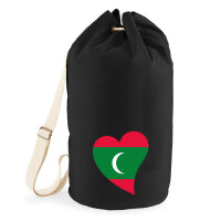 Seesack Malediven Flagge Herz 20 Liter Black