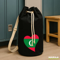 Seesack Malediven Flagge Herz 20 Liter Black