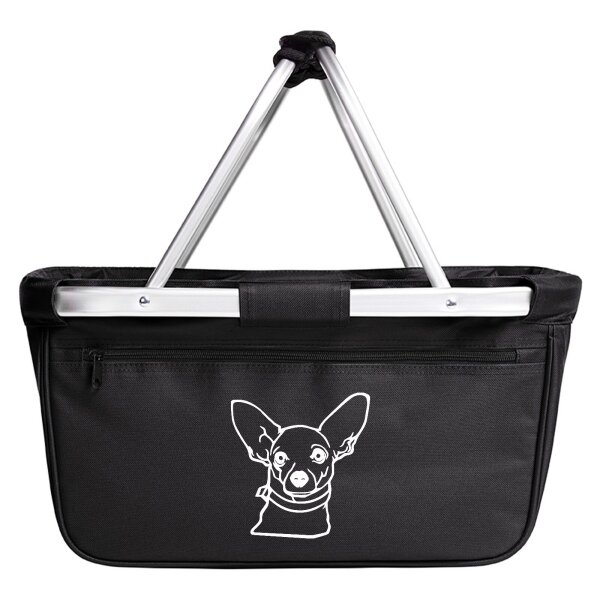 Einkaufskorb faltbar Chihuahua Silhouette 20 Liter Black