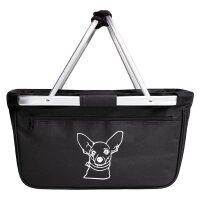 Einkaufskorb faltbar Chihuahua Silhouette 20 Liter Black