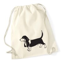 Turnbeutel Basset Hound Silhouette 12 Liter