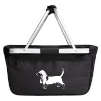 Einkaufskorb faltbar Basset Hound Silhouette 20 Liter Black