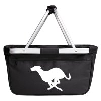 Einkaufskorb faltbar Windhund Silhouette 20 Liter Black