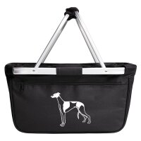 Einkaufskorb faltbar Windhund Silhouette 20 Liter Black