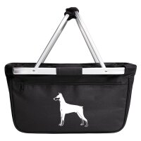Einkaufskorb faltbar Dobermann Silhouette 20 Liter Black