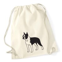 Turnbeutel Boston Terrier Silhouette 12 Liter