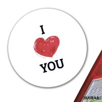 Aufkleber I love you Herz 10cm rund