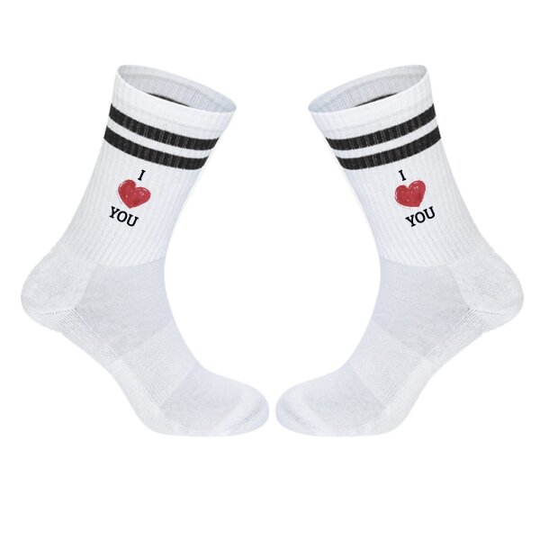 Unisex Socken I love you Herz Baumwolle
