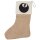 Weihnachtsstrumpf Billardkugel Silhouette Beige Jute