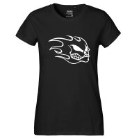 Damen T-Shirt Totenkopf Flammen
