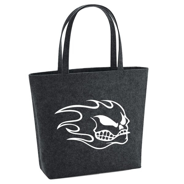 Filzshopper Totenkopf Flammen, 22 Liter