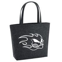 Filzshopper Totenkopf Flammen, 22 Liter