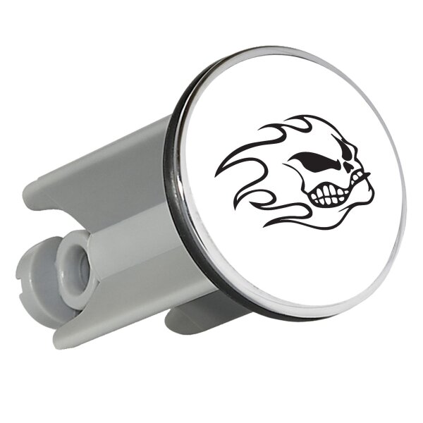 Waschbeckenstöpsel Totenkopf Flammen 4cm