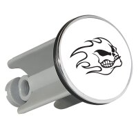 Waschbeckenst&ouml;psel Totenkopf Flammen 4cm