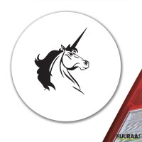 Aufkleber Einhorn Silhouette 10cm rund