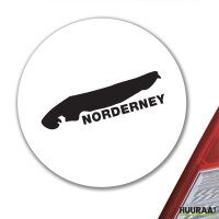 Aufkleber Norderney Silhouette 10cm rund