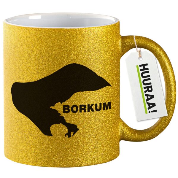 Glitzertasse Borkum Silhouette 330ml