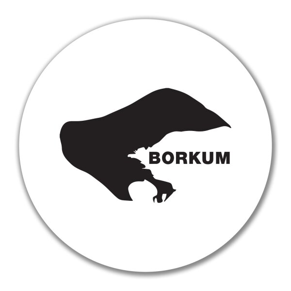 Aufkleber Borkum Silhouette 10cm rund