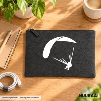 Kulturbeutel Gleitschirmflieger Silhouette 1 Liter Charcoal